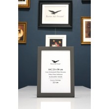 Raven Art Studio Casual A4-21X30CM Gri Resim Fotoğraf Belge Poster Evrak Çerçevesi Korumalı Kırılmaz Pleksi Cam