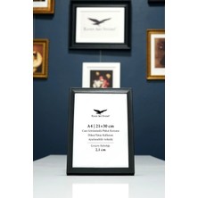 Raven Art Studio Flat A4-21X30CM Siyah Resim Fotoğraf Belge Poster Evrak Çerçevesi Korumalı Kırılmaz Pleksi Cam