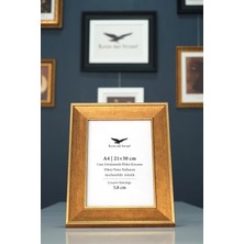Raven Art Studio Crown A4-21X30CM Antik Altın Resim Fotoğraf Belge Poster Evrak Çerçevesi Korumalı Kırılmaz Pleksi Cam