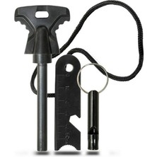 Nexgen Acil Durum Magnezyum Çubuk Çakmaktaşı Hayatta Kalma Ateş Başlatıcı Çakmak Kiti Düdük Hediyeli