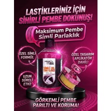 Ceramicar Custom Pembe Simli Jel Lastik Parlatıcı 500ML + Özel Pembe Uygulama Aplikatörü - Ultra Parlaklık ve Koruma