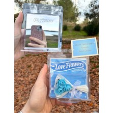 C&On Design Mini Buket Çiçek Aynalı Mavi Özel Love Flowers Hot Flowers 14 Şubat Sevgililer Günü Hediyesi