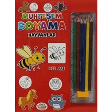 0-6 Yaş Yayınları Muhteşem Boyama - Hayvanlar + 6lı Boya Kalemi