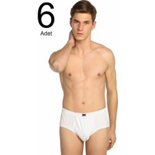 Tutku Erkek 6'lı Paket Pamuk Slip | Beyaz
