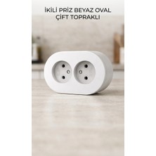 Nexgen Beyaz Ikili Topraklı Sıva Üstü Duvar Prizi - Dekoratif Elektrik Çözümü