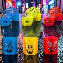 Kuzey Oyuncak Vıp Yüksek Kalite 12 Adet Renkli Stres Yayı Emojili Stres Yayı 5 cm Stres Oyuncakları Karne Hediyesi