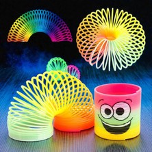 Kuzey Oyuncak Yüksek Kalite 10 Adet Gökkuşağı Stres Yayı Emojili Stres Yayı 6 cm Stres Oyuncakları Tatil Hediyesi