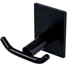 Enalburumtr 304 Kalite Paslanmaz Çelik Siyah Bornozluk Kendinden Yapışkanlı Banyo Askısı Bornoz Askısı