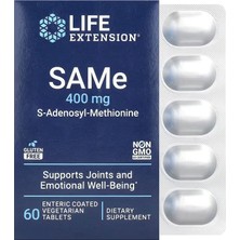 Life Extension Same S-Adenosyl-Methionine Brain & Cognitive Bone Joint & Cartilage 400 Mg 60 Vegetarian Tablets