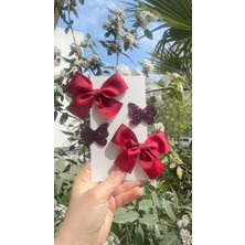 Toka Perisi Clara Kurdele Glitter Kelebekli Klips Toka Seti( 5/3 cm Metal Toka)