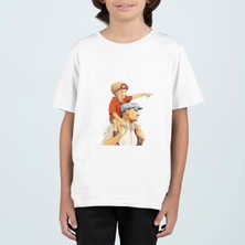 Ontunew 23 Nisan Baskılı Bisiklet Yaka Pamuklu Kısa Kollu Erkek ve Kız Çocuk Tişört