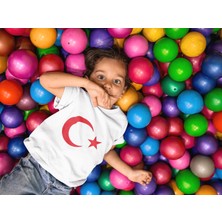 Ontunew 23 Nisan Baskılı Bisiklet Yaka Pamuklu Kısa Kollu Erkek ve Kız Çocuk Tişört