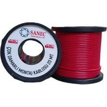 Çok Damarlı Montaj Kablosu - 22 Awg - 20 Metre - Kırmızı
