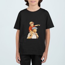 Ontunew 23 Nisan Baskılı Bisiklet Yaka Pamuklu Kısa Kollu Erkek ve Kız Çocuk Tişört