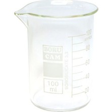 Borucam Cam Beher 100 ml Kısa Form 50 mm Çap 70 mm Yükseklik Isıya Dayanıklı Şeffaf Cam