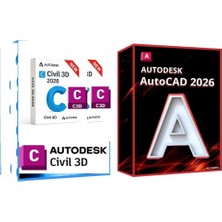 Autodesk Civil 3D 2026 + Autocad 2026 (Windows) - 1 Pc 1 Yıl Autodesk Key
