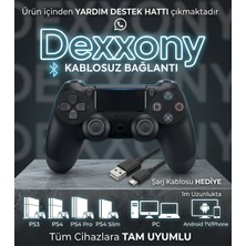 Dexxony Premium Siyah PlayStation 4 / Ps4 Oyun Kolu & Ps3 - Android Tv Uyumlu Kablosuz Bluetooth Gamepad