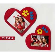 Keçebahçesi Kayseri Kalpli Keçe Magnet Çerçeve,23 Nisan ve Anneler Günü Hediyelik, Mıknatıslı Keçe Fotoğraf Çerçeve,(5'li-10'lu-20'li-30'lu)U
