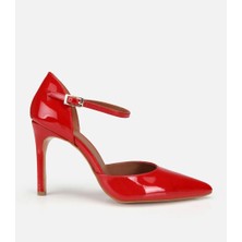 Hotiç 01AYH321930A750 KADIN Rugan Deri Kırmızı Bilekten Bağlamalı Stiletto