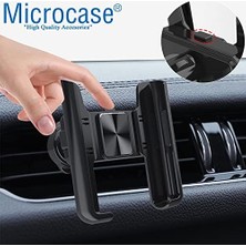 360 Derece Dönebilir Araç Içi Izgaralıktan Metal Kelepçeli Telefon Tutucu - AL3741