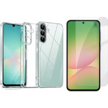 Coolacs Samsung Galaxy A57 ile Uyumlu Kılıf Esnek Premium Telefon Kılıfı ve Temperli Cam Ekran Koruyucu