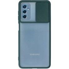 Newface Samsung Galaxy M52 5g Kılıf Palm Buzlu Kamera Sürgülü Silikon - Yeşil