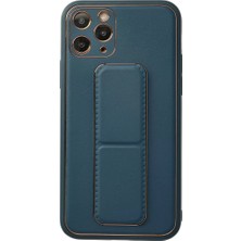 Newface iPhone 11 Pro Kılıf Coco Deri Standlı Kapak - Mavi