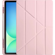 Newface iPad Pro 13 (2024) Kılıf Kalemlikli Hugo Tablet Kılıfı - Rose Gold