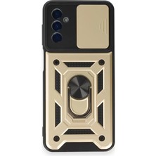 Ugrx Newface Samsung Galaxy M14 5g Kılıf Pars Lens Yüzüklü Silikon - Gold