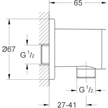 El Duşu Çıkışı, Duş Hortumları ile Uyumlu 1 ve 2″ Çıkış Ucu, Duş Başlığı Çıkışı, Krom, 26963001