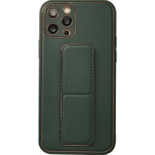 Ugrx Newface iPhone 12 Pro Kılıf Coco Deri Standlı Kapak - Yeşil
