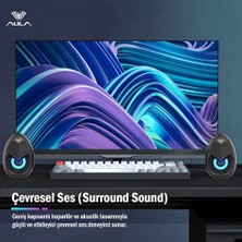 Aula N-69 2 * 3W Rgb LED Işıklı Masaüstü Oyuncu Laptop Pc Bilgisayar Hoparlörü