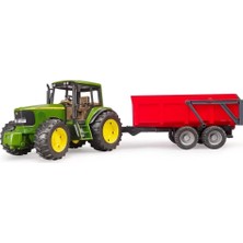 Gray Line Gry John Deere 6920 Traktör ve Kırmızı Römorku Nel1