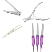 6 Lı Tırnak Bakım Seti, Manikür ve Pedikür Set, Tırnak Makası, Pens, Törpü, Cımbız, Kişisel Bakım Seti.