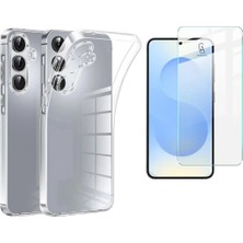 Coolacs Samsung Galaxy A37 ile Uyumlu Kılıf Esnek Premium Telefon Kılıfı ve Temperli Cam Ekran Koruyucu