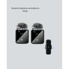 2’li Kablosuz Yaka Mikrofonu Type-C ve Lightning Uyumlu Profesyonel Set ARLSTRTCH-TKND2255