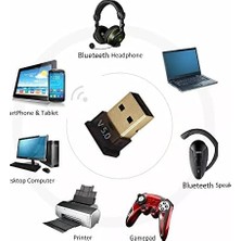 Plus PX-AC-BTU50 Bluetooth 5.0 Alıcı, Mini Dongle USB Adaptör, WIN10 Tak Çalıştır, Çoklu Cihaz Bağlama