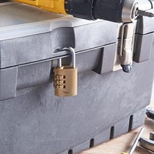 Y150B/30/125/1 Şifreli Pirinç Asma Kilit, Standart Koruma, Çelik Halka, 3 Haneli Şifre, Sarı