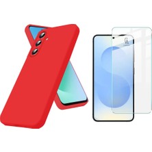 Coolacs Samsung Galaxy A37 ile Uyumlu Kılıf Esnek Premium Telefon Kılıfı ve Temperli Cam Ekran Koruyucu