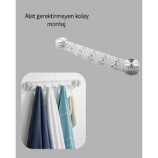 Vakumlu ve Yapışkanlı Mutfak Banyo Askılığı 5 Bölmeli Pratik Düzenleyici ARLSTRTCH-TKND2255