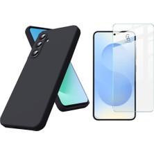 Coolacs Samsung Galaxy A37 ile Uyumlu Kılıf Esnek Premium Telefon Kılıfı ve Temperli Cam Ekran Koruyucu