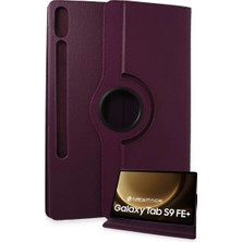 Newface Samsung Galaxy X610 Tab S9 Fe Plus 12.4 Kılıf 360 Tablet Deri Kılıf - Mürdüm