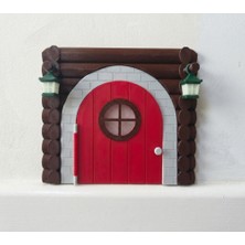 Plywoody Toys and More Kütük Ev Temalı Sihirli Mini Kapı - Gece Parlayan Lambalarla