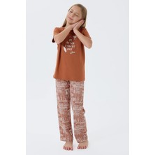 Derya Kurşun Bisiklet Yaka Kız Çocuk Pijama Takım 3664-C