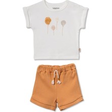 BabyCosy Organic Wear Bebek Kısa Kollu Tişört ve Pantolon Takımı, %100  Pamuk, Bebek ve Yenidoğan Serisi - CSY3058