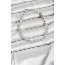 Evyora Kare Zirkon Taşlı Gümüş Renk Pirinç Su Yolu Kadın Bileklik