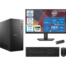 Dell Tower ECT1250 Intel® Core™ İ7-14700 48GB Ddr5 1tb SSD 6GB/RTX3050 Freedos +23.8" Monitör Tower Masaüstü Bilgisayar 24RPLSR00723F18+ZETTAUSBBELLEK