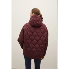 More Active Fender Kapüşonlu Fermuarlı Elyaf Dolgulu Puffer Mont