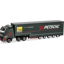 Herpa 318914 1/87 Ölçek, Volvo Fh Gl 2020 Perdeli Jumbo Dorseli Tır, Petschl, Sergilemeye Hazır Model Araç