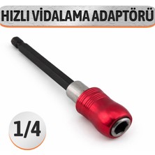 Badem10 Bits Hızlı Vidalama Adaptörü 1/4 Manyetik Vidalama Ucu Aparatı Dayanıklı Çelik Gövde Uzun Ömürlü